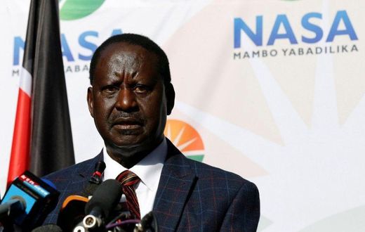 Raila Odinga adressing the press today
