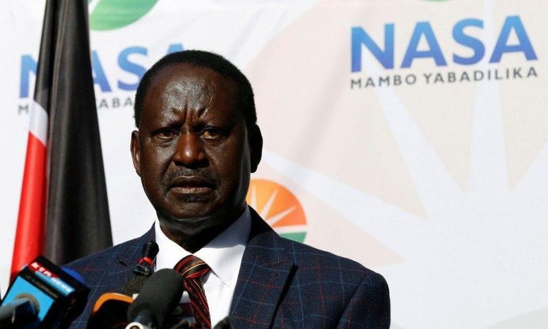 Raila Odinga adressing the press today