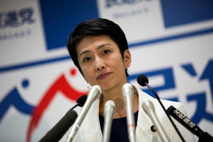 Renho speaks in Tokyo on February 2, 2017