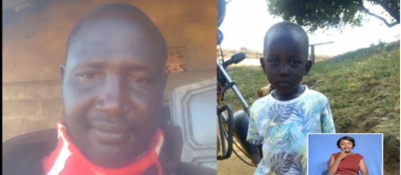 Kenyan Police reservist Zakayo Rotino and his daughter (YouTube)