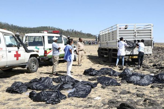 Scene of the Ethiopian Airlines plane crash