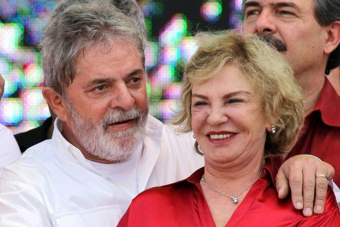 Brazilian President Luiz Inacio Lula da Silva (L) and Brazilian First Lady Marisa Leticia take part in a rally to celebrate International Labour Day in Sao Paulo, Brazil in May 2010