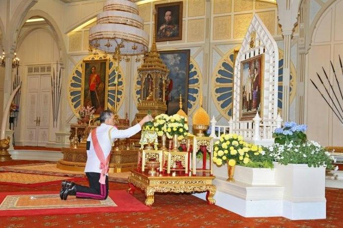 Prince Maha Vajiralongkorn pays respects to his late father King Bhumibol Adulyadej in Bangkok, as he accepts the invitation to ascend to the throne