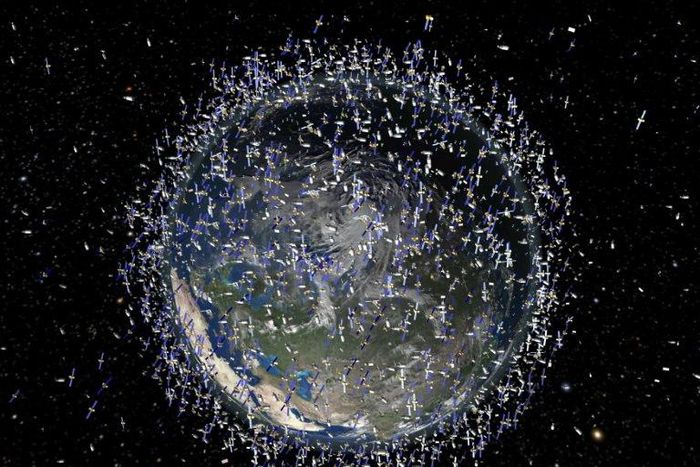 An artist's impression of the more than 100 million pieces of debris in orbit around the Earth
