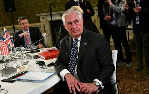 US Secretary of State Rex Tillerson pictured on the second day of a meeting of Foreign Affairs Ministers from the Group of Seven (G7) industrialised countries in Lucca, Italy on April 11, 2017