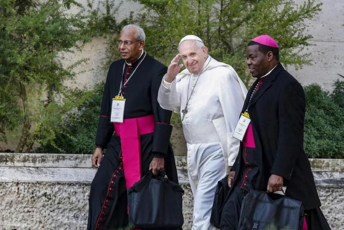 Pope Francis arrived at the Vatican at the start of the second day of the landmark summit