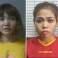 Doan Thi Huong of Vietnam (L) and Siti Ashyah of Indonesia, detained in connection with the February 13 assassination of Kim Jong-Nam in Kuala Lumpur, in a combination of images released by the Royal Malaysian Police