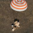 A Soyuz MS-02 capsule brings Russian cosmonauts Sergey Ryzhikov and Andrey Borisenko and US astronaut Shane Kimbrough back home after a 173-day mission to the International Space Station