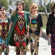 A growing number of Tajik women have been following a government recommendation to wear the Atlas and other traditional forms of dress