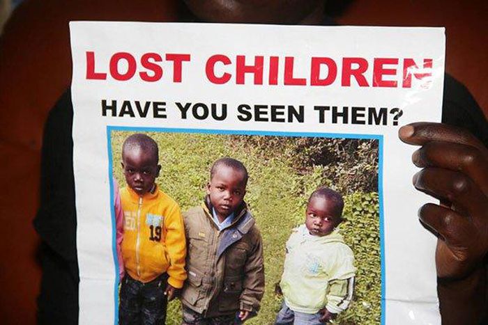 A poster of Eldoret MCA aspirant James Ratemo's children who were found dead.