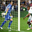 Olympique de Marseille French defender Patrice Evra (2nd R) scores the second goal during the French L1 football match between Olympique of Marseille and Nice at the Velodrome stadium in Marseille, on May 7, 2017