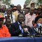 Meru ODM chairman Fredrick Muirigi,Party leader Raila Odinga and Senator Elizabeth Ongoro.