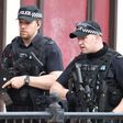 Armed police on patrol near Manchester Arena following a deadly terror attack at an Ariana Grande concert