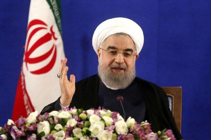 Iran's newly re-elected President Hassan Rouhani, at a press conference in Tehran on May 22, mocks US strategy in the Middle East and dismisses Donald Trump's summit with Arab leaders as "just a show"