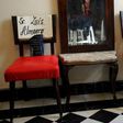 Empty chairs with the names of Organization of American States (OAS), Luis Almagro, and former Chilean education minister Mariana Aylwin are seen at the house of Rosa Maria Paya, daughter of late Cuban dissident Oswaldo Paya