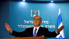 Israeli Prime Minister Benjamin Netanyahu delivers a speech in his Jerusalem office, December 28, 2016.