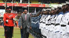 File image of President Uhuru Kenyatta at a past national celebrations