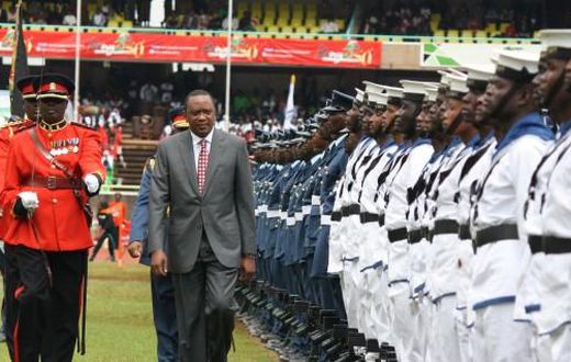 File image of President Uhuru Kenyatta at a past national celebrations
