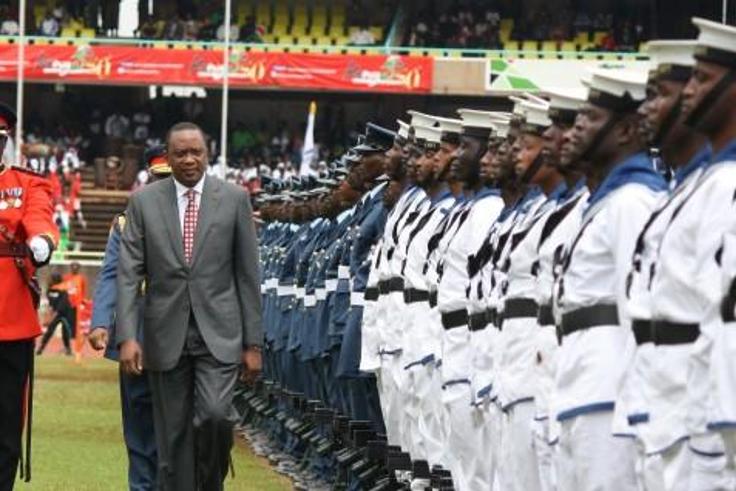 File image of President Uhuru Kenyatta at a past national celebrations
