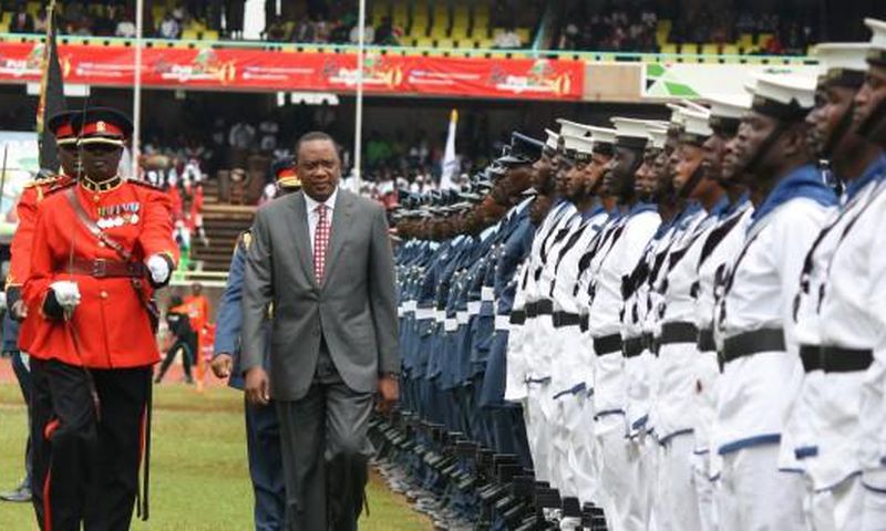 File image of President Uhuru Kenyatta at a past national celebrations