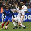 Antoine Griezmann France's forward vies with Spain's midfielder Koke during the friendly football match France vs Spain on March 28, 2017 at the Stade de France stadium in Saint-Denis, north of Paris