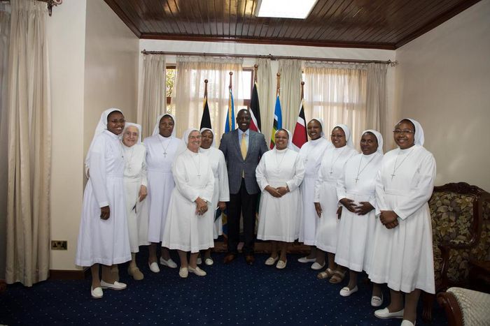 DP William Ruto with the Dimesse Sisters during a recent visit they made to his office (Twitter)