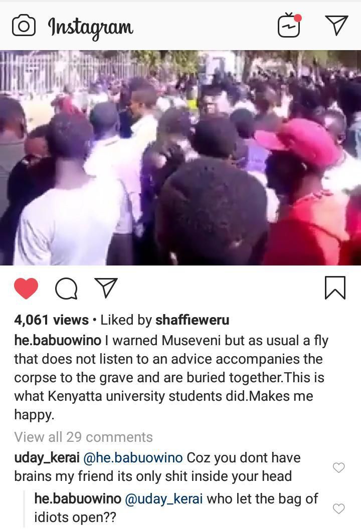 Who let the bag of idiots open – Babu Owino responds after being called brainless