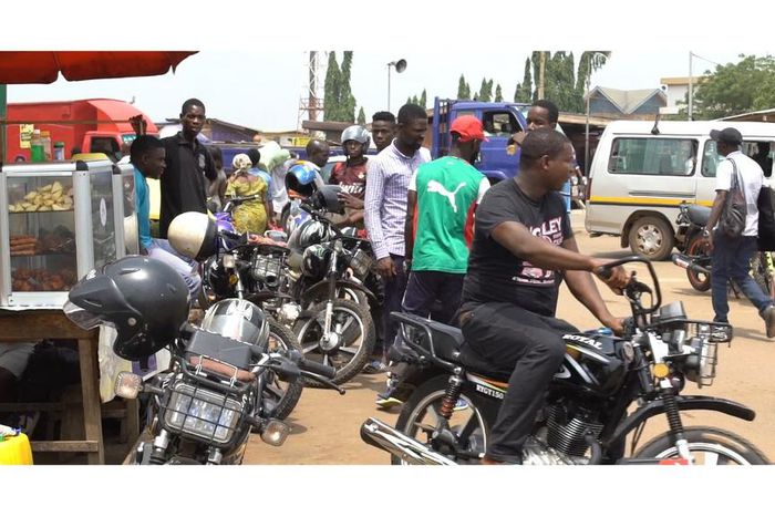 Okada riders in Madina (Greater Accra)