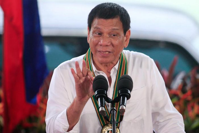 Philippine President Rodrigo Duterte speaks to the members of the Philippine Army in metro Manila, October 4, 2016.