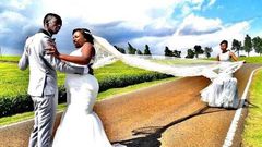 Celestine and Njugush during their wedding