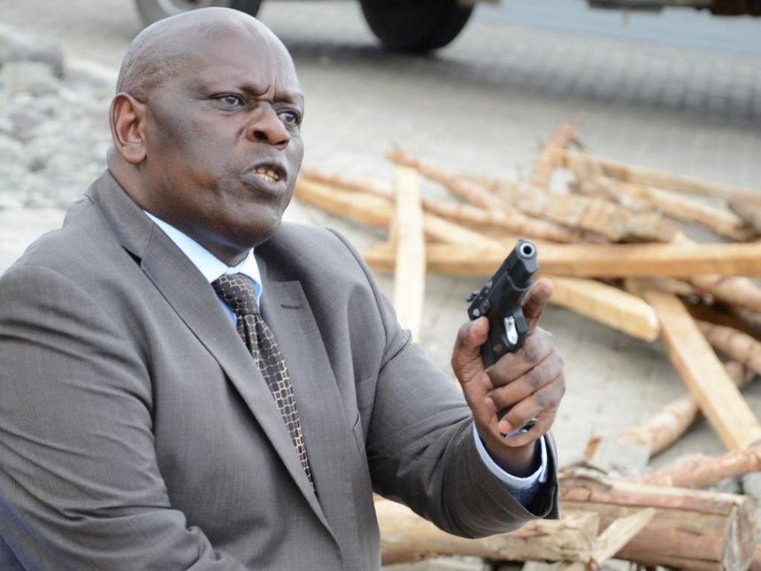 Former Senator Paul Njoroge wielding his gun during the altercation with Polycarp Igathe