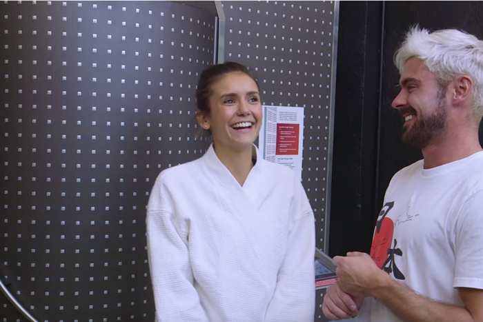 Watch Zac Efron Grill Nina Dobrev in a Cryosauna
