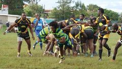 Rugby Players in Action