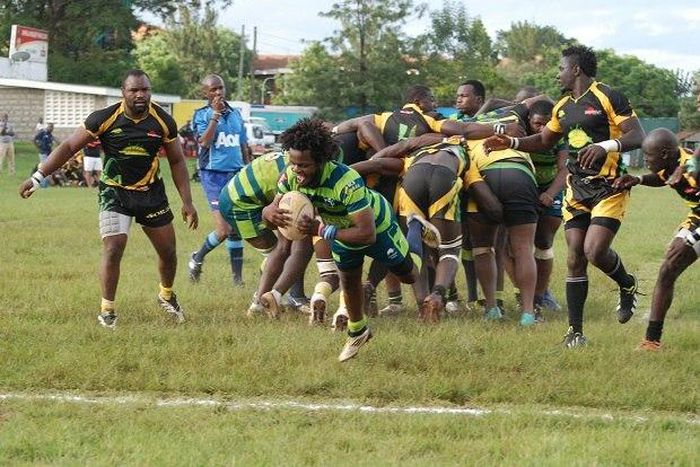 Rugby Players in Action