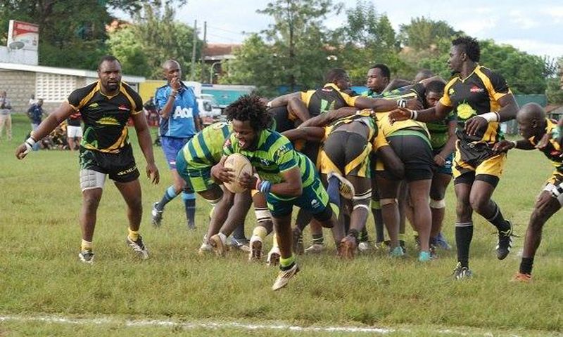 Rugby Players in Action