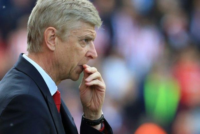 Arsenal manager Arsene Wenger on the touchline during the English Premier League match against Stoke City on May 13, 2017
