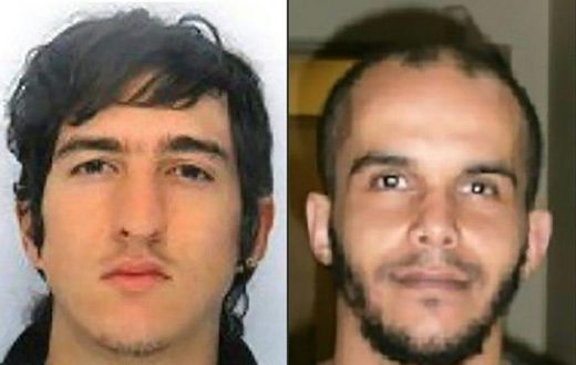 Clement Baur (L) and Mahiedine Merabet, arrested in Marseille, southern France, on April 18, 2017, on suspicion of preparing an attack just days ahead of the first round of France's presidential vote