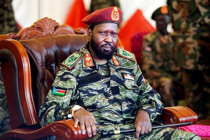 South Sudan President Salva Kiir, pictured on May 18, 2107, has vowed the army will lay down arms, but warned that his troops would defend themselves if attacked