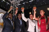 (Left to right) KBL Corporate relations director Eric Kiniti, master brewer Daniel Njuguna, KBL MD Jane Karuku and master brewer Valentine Wambui at a past event