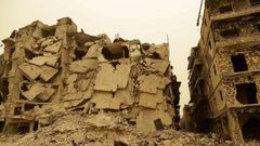 The refugee's wife and child are still living in war-wracked Aleppo