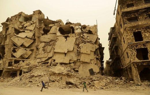 The refugee's wife and child are still living in war-wracked Aleppo