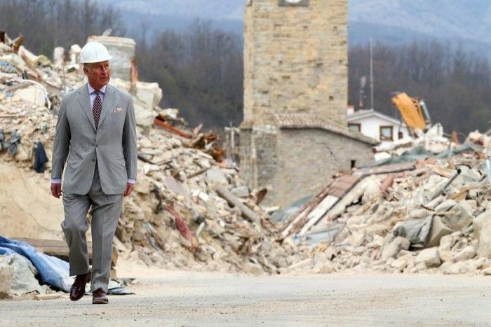 Prince Charles visits the Italian quake-hit town of Amatrice as part of his European tour aimed at strengthening relations with EU allies post Brexit