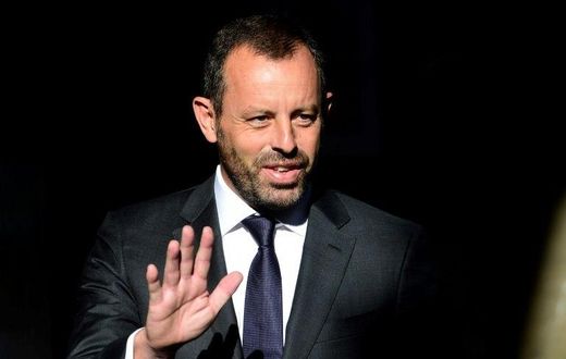 Former president of FC Barcelona Sandro Rosell, seen in 2014, was arrested on suspicion that he and former head of the Brazilian football federation siphoned off 15 million euros in illegal commissions from TV rights deals