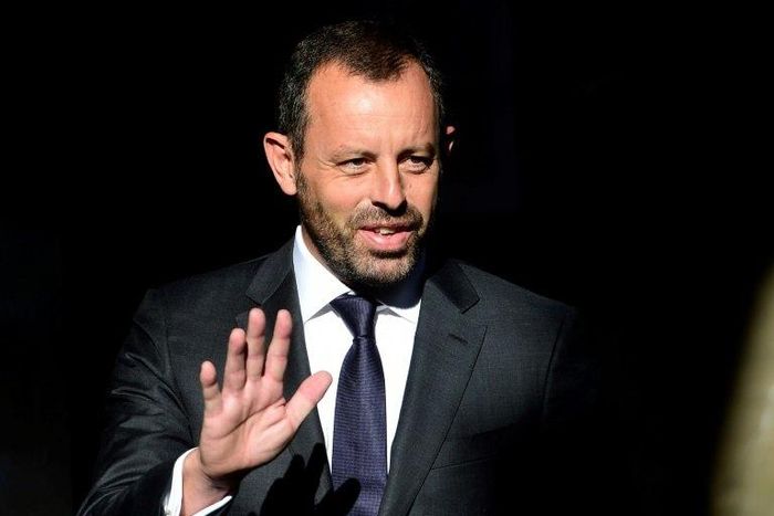 Former president of FC Barcelona Sandro Rosell, seen in 2014, was arrested on suspicion that he and former head of the Brazilian football federation siphoned off 15 million euros in illegal commissions from TV rights deals