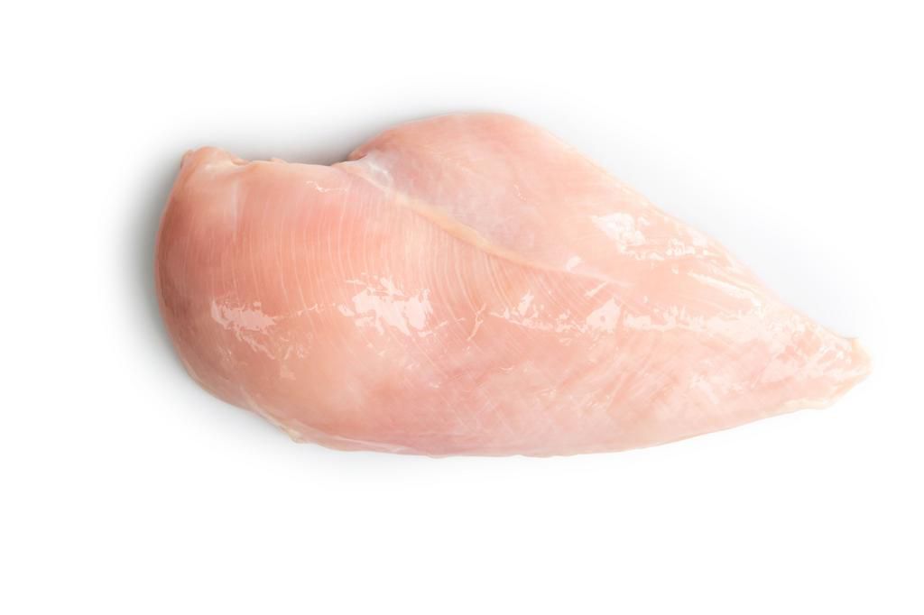 High Angle View Of Meat On White Background
