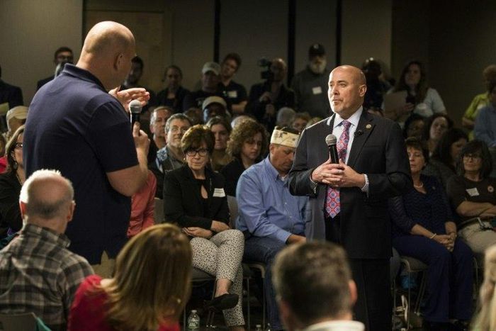 US Representative Tom MacArthur (R) faced tirades and cries of "liar" at a meeting in New Jersey as furious voters tore into him for attempting to repeal Obamacare
