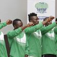 Gor Mahia's new signings during their unveiling in Nairobi before the start of the new season.