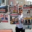 Newspapers with the portrait of former Peruvian President (2001-2006) Alejandro Toledo on their front pages, are displayed for sale in Lima on February 10, 2017
