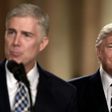 Judge Neil Gorsuch (L) speaks, after US President Donald Trump nominated him for the Supreme Court, at the White House on January 31, 2017