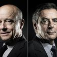 Former French prime ministers Alain Juppe (left) and Francois Fillon